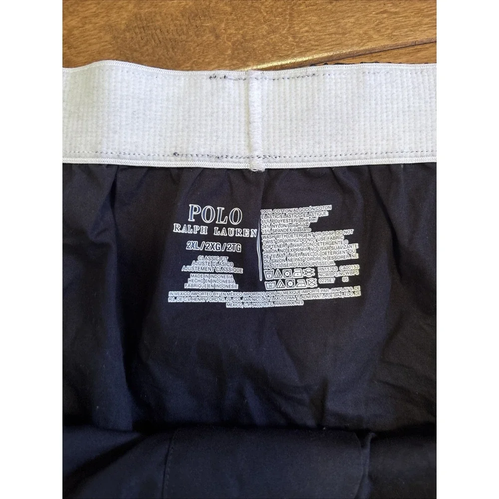 Polo Ralph Lauren Men Cotton Woven Boxer Briefs/Shorts Classic Fit  Sz 2XL Black